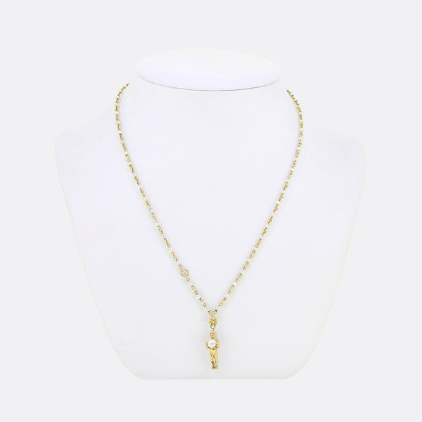 Giuliano Pearl Cherub Pendant Necklace