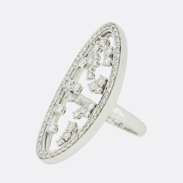 1.09 Carat Diamond Openwork Cluster Ring