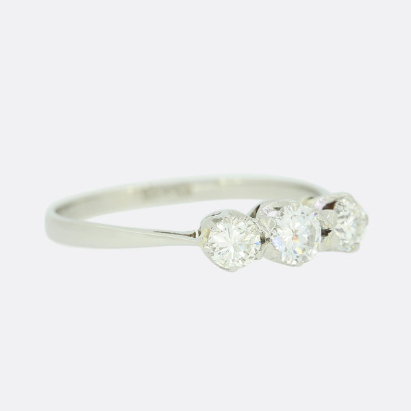 Vintage 0.70 Carat Diamond Three Stone Ring