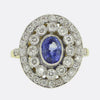 Vintage Sapphire and Diamond Cluster Ring