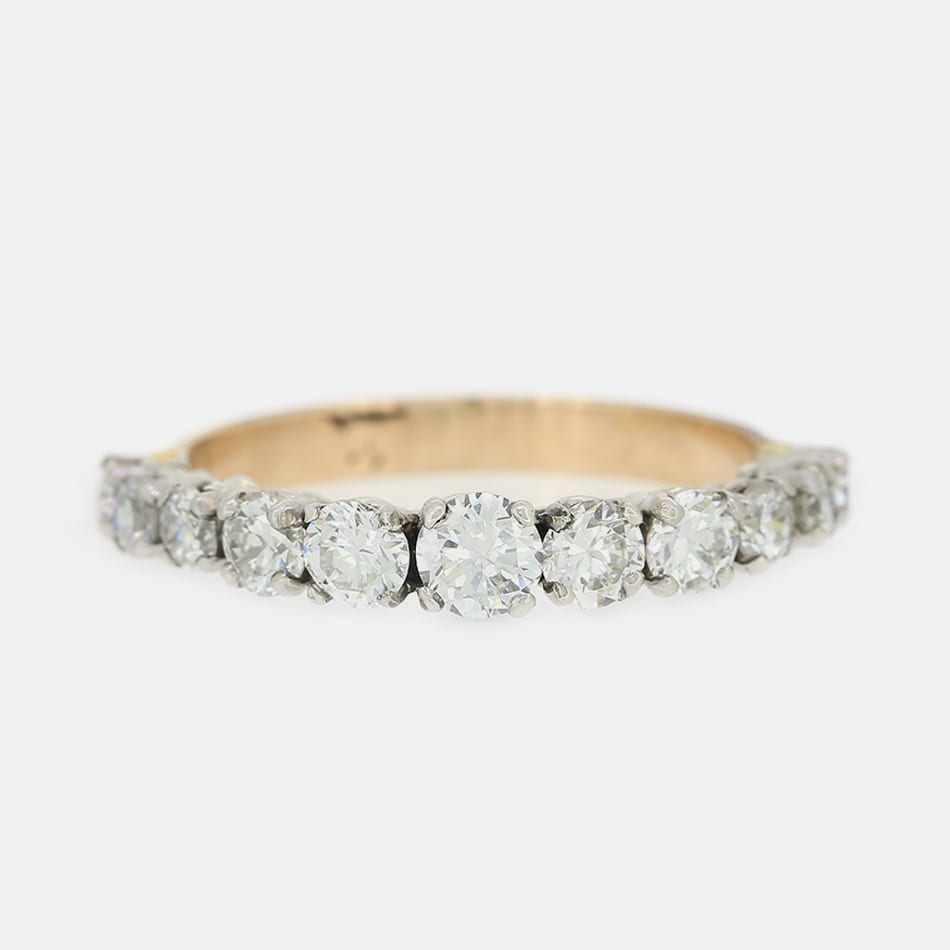 1.00 Carat Eleven Stone Diamond Ring