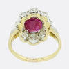 Victorian 3.02 Carat Burmese Ruby and Old Cut Diamond Cluster Ring