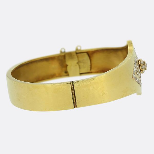 Victorian 1.75 Carat Old Cut Diamond Bangle