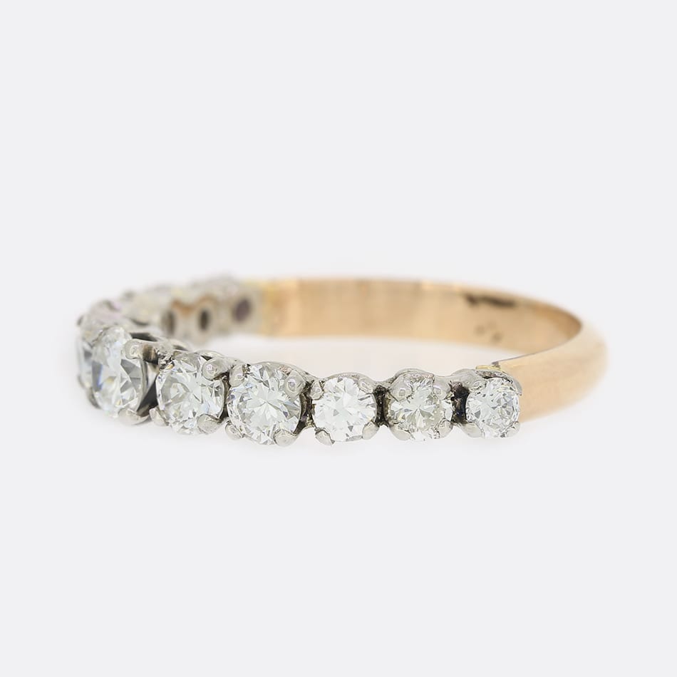 1.00 Carat Eleven Stone Diamond Ring