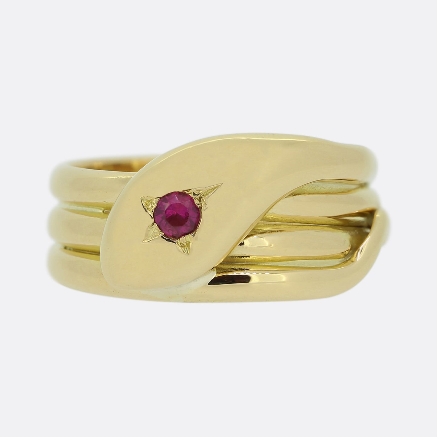 Victorian Ruby Snake Ring