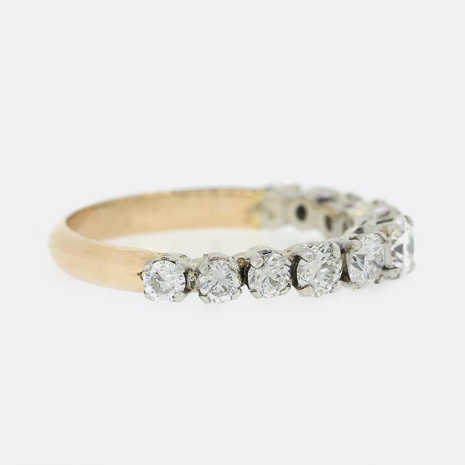 1.00 Carat Eleven Stone Diamond Ring