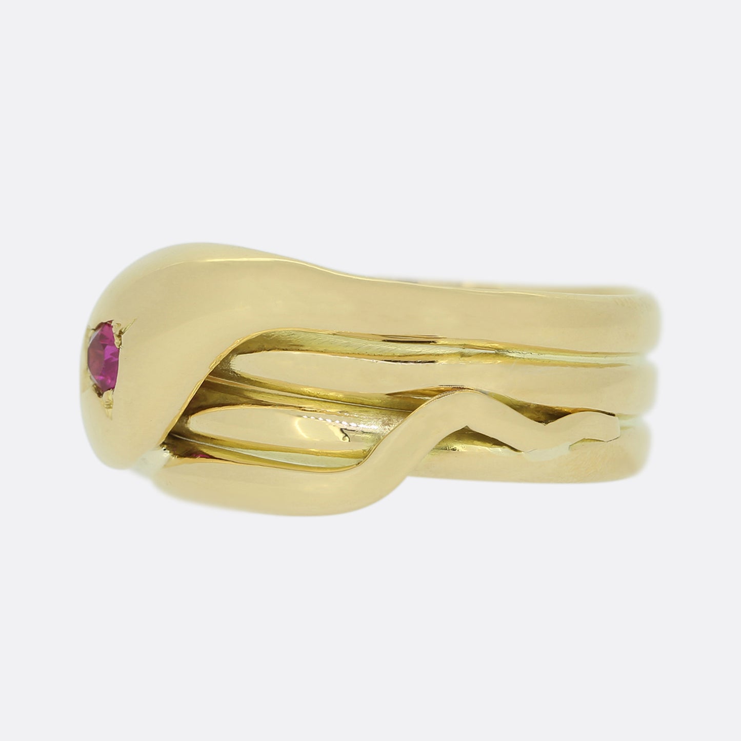 Victorian Ruby Snake Ring