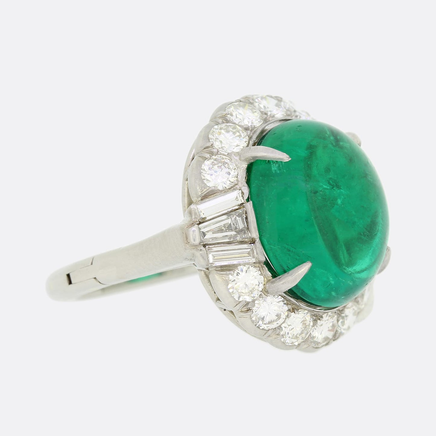Natural 8.40 Carat Columbian Emerald and Diamond Ring