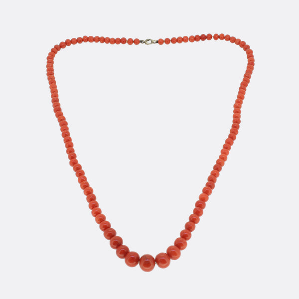 Vintage Single Strand Coral Necklace
