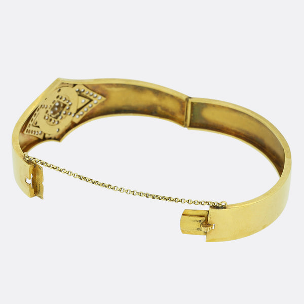 Victorian 1.75 Carat Old Cut Diamond Bangle