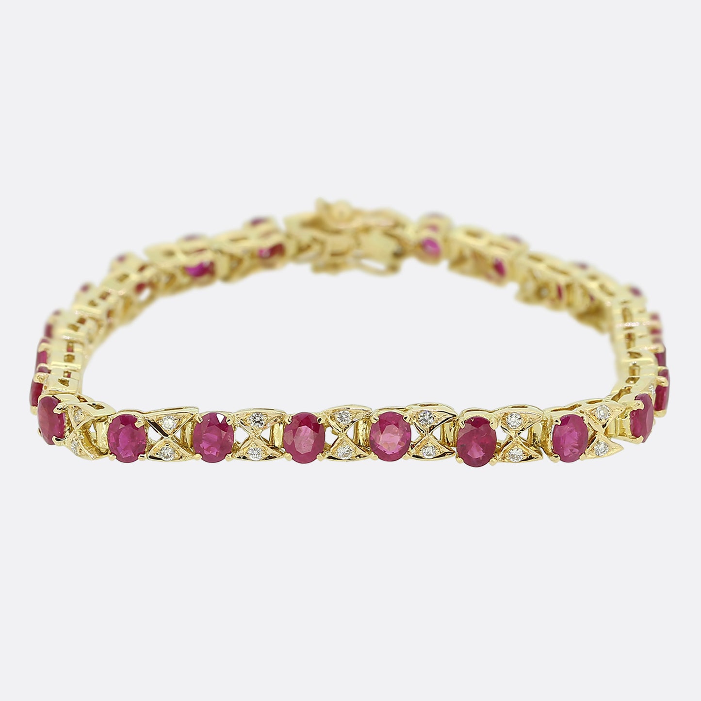 Ruby and Diamond Line Bracelet