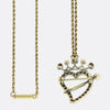 Victorian Diamond Pearl Heart and Crown Pendant Necklace