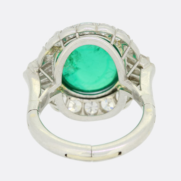 Natural 8.40 Carat Columbian Emerald and Diamond Ring