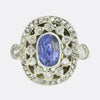 Vintage Sapphire and Diamond Cluster Ring