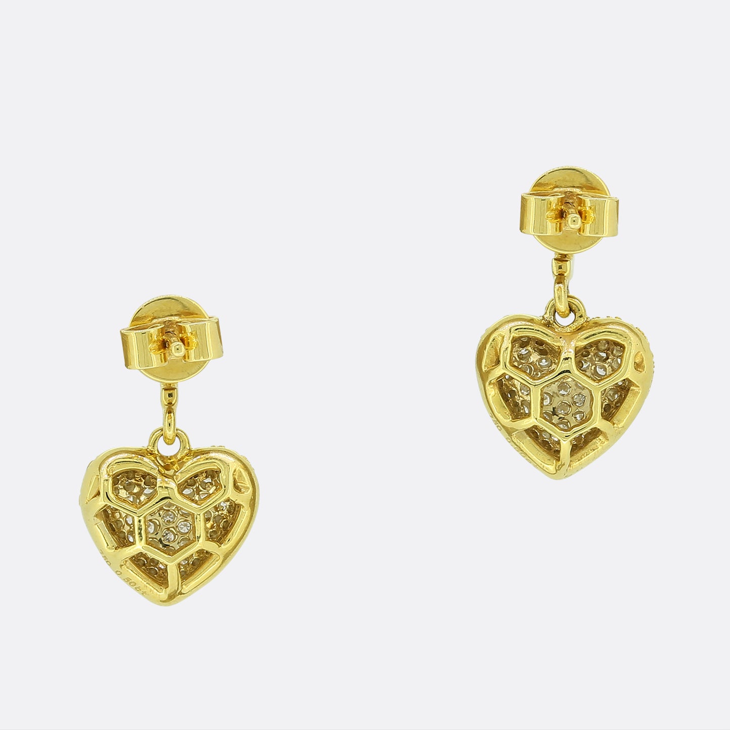 0.50 Carat Diamond Heart Drop Earrings