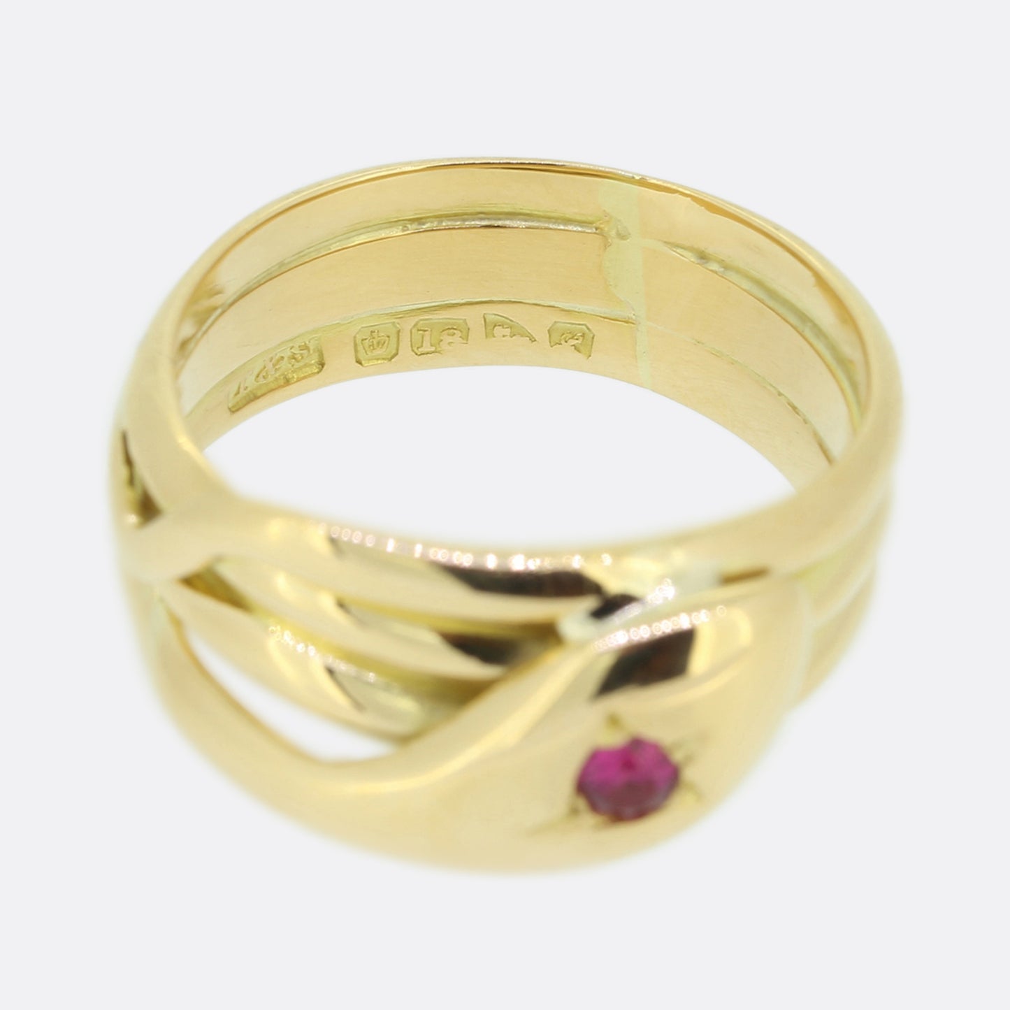 Victorian Ruby Snake Ring