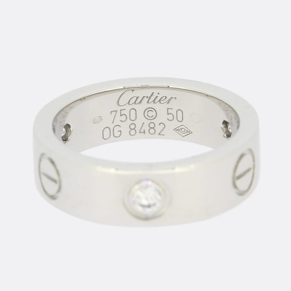 Cartier Three Diamond LOVE Ring Size K (50)