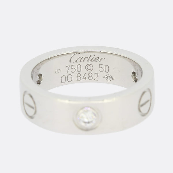 Cartier Three Diamond LOVE Ring Size K (50)
