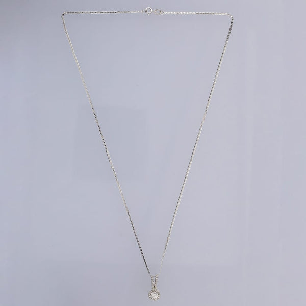 0.35 Carat Diamond Halo Pendant Necklace