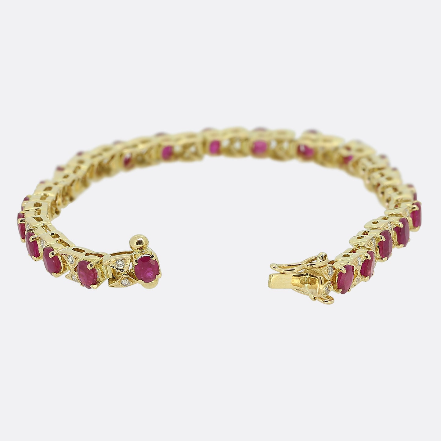 Ruby and Diamond Line Bracelet