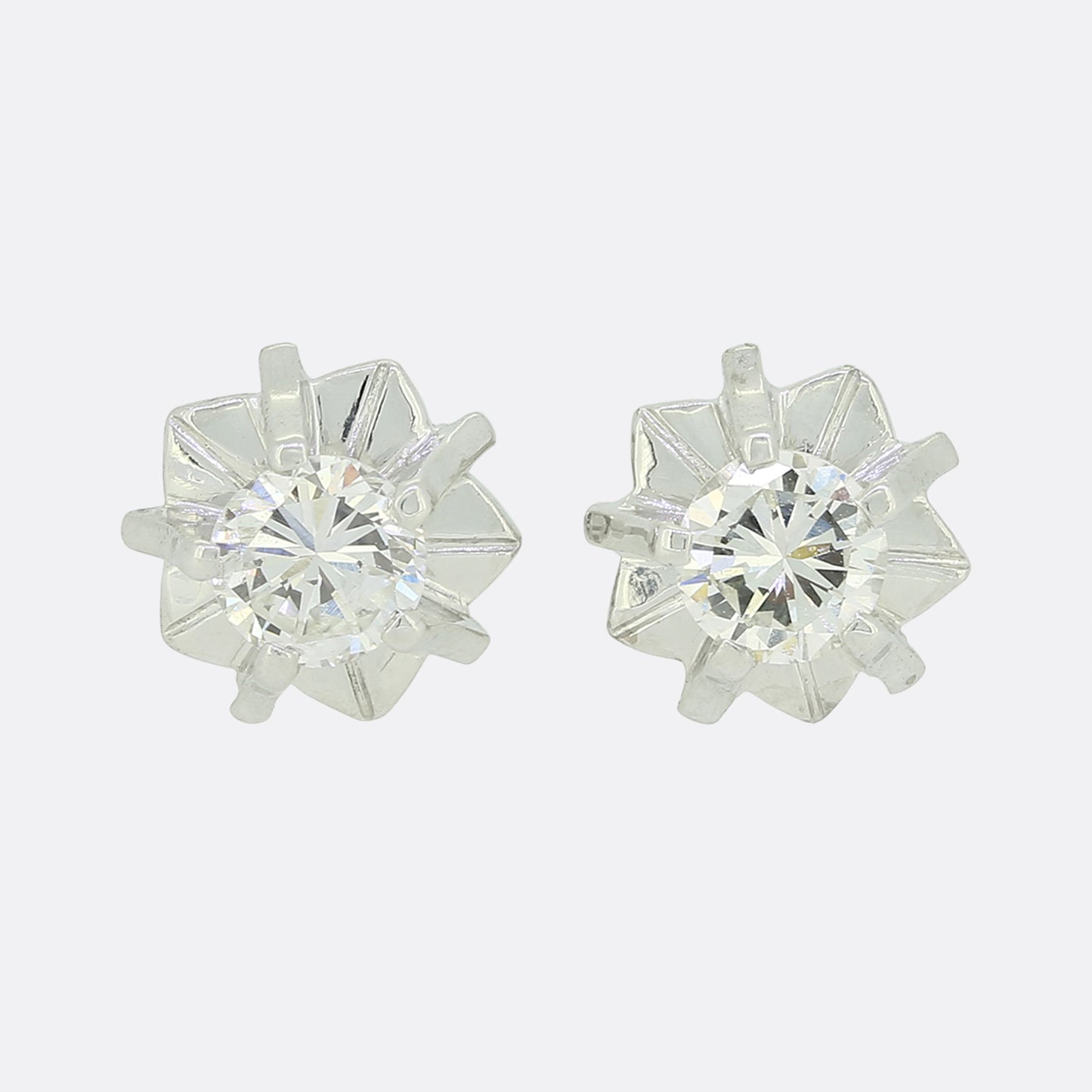 0.40 Carats Diamond Screw Back Stud Earrings