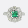 Emerald and Diamond Cluster Ring