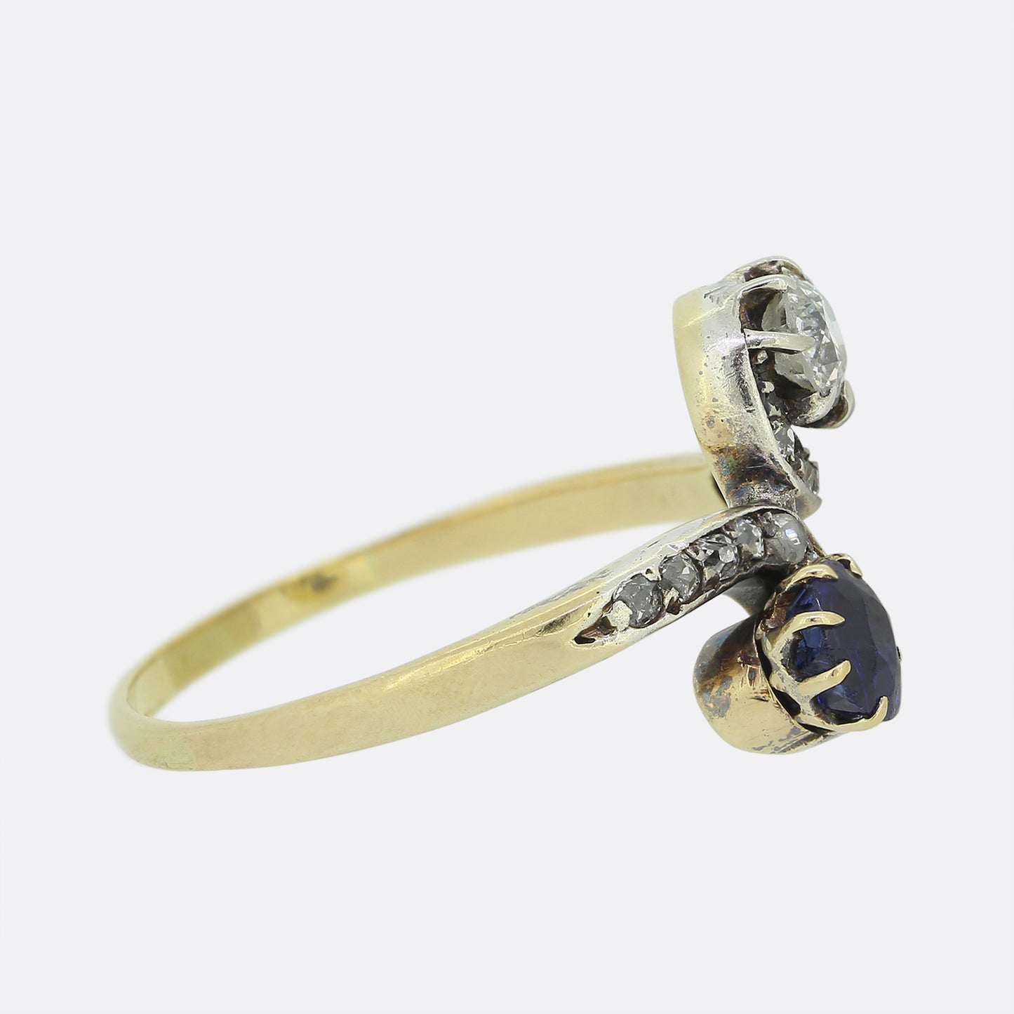 Edwardian Sapphire and Diamond Twist Ring