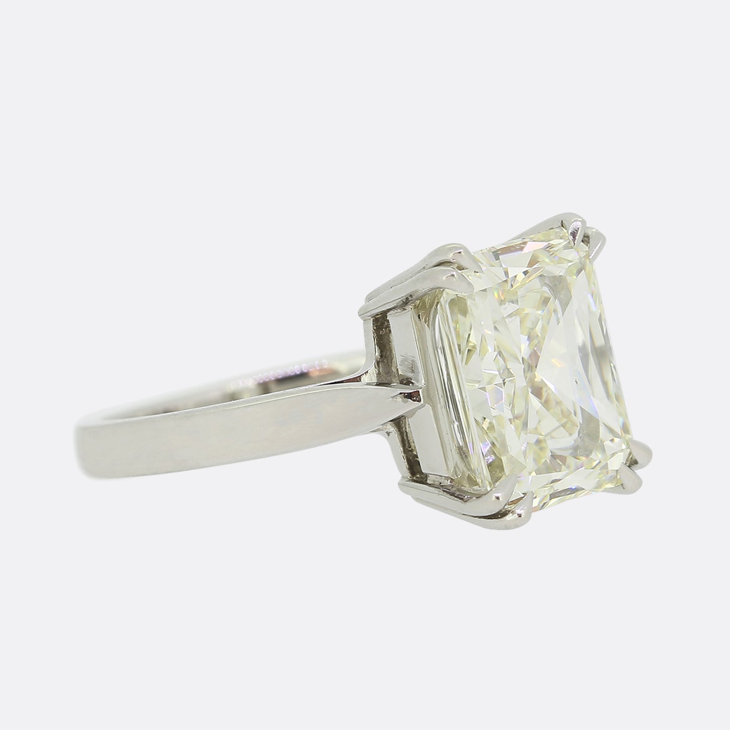 4.02 Carat Radiant Cut Diamond Solitaire Engagement Ring