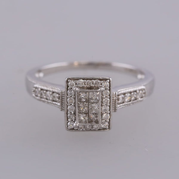 0.38 Carat Diamond Rectangular Faced Ring