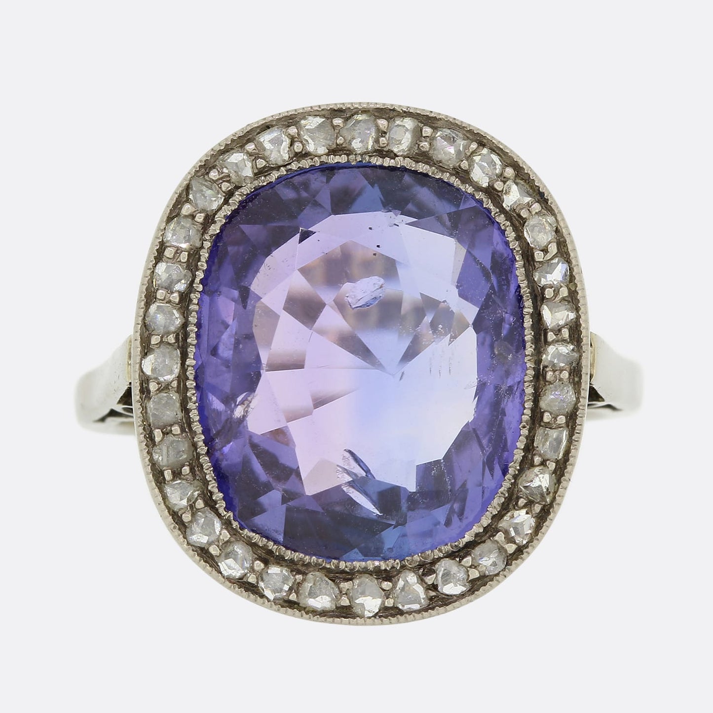 Unheated 8.80 Carat Ceylon Colour Change Sapphire and Diamond Ring