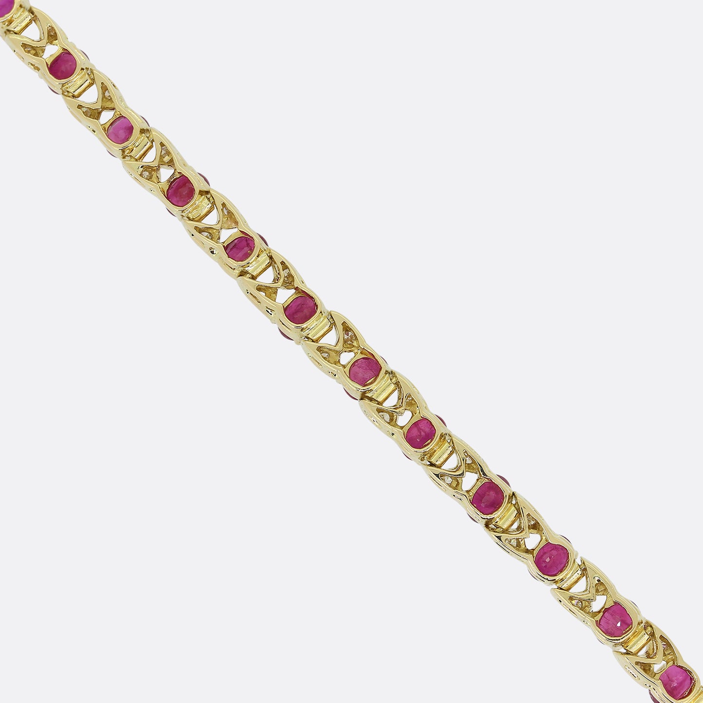 Ruby and Diamond Line Bracelet