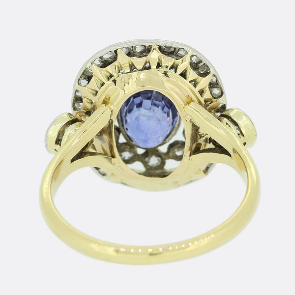 Vintage Sapphire and Diamond Cluster Ring