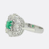 Emerald and Diamond Cluster Ring