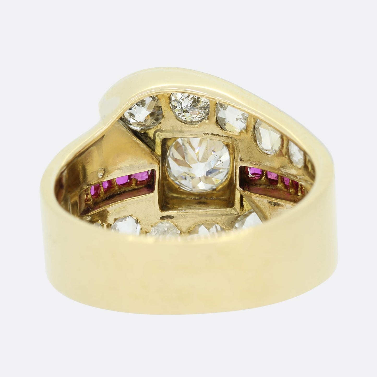 Retro 1940s 1.30 Carat Diamond Crossover Ring