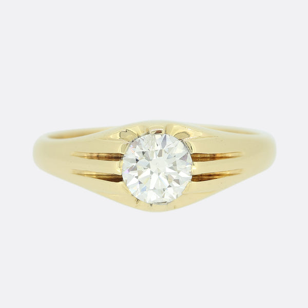 Vintage 1.03 Carat Diamond Gypsy Ring