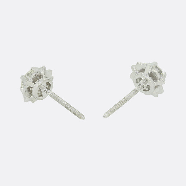 0.40 Carats Diamond Screw Back Stud Earrings