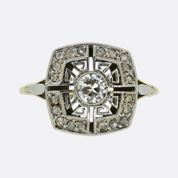Art Deco Diamond Cluster Ring