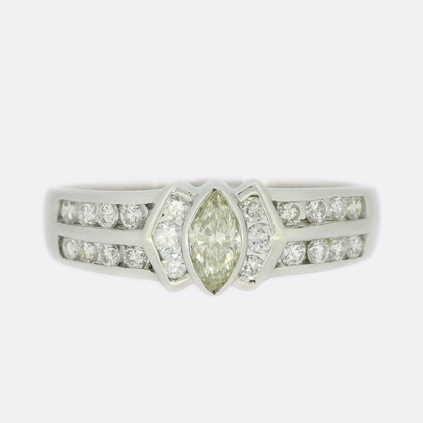 0.40 Carat Diamond Marquise Cluster Ring