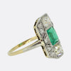Art Deco Emerald and Diamond Plaque Ring