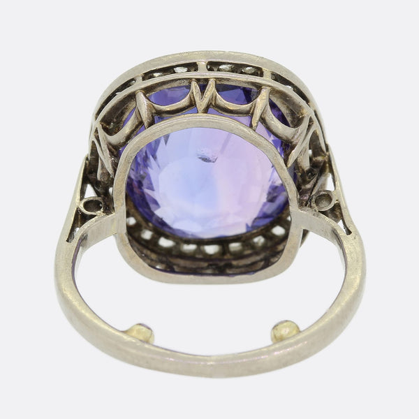 Unheated 8.80 Carat Ceylon Colour Change Sapphire and Diamond Ring