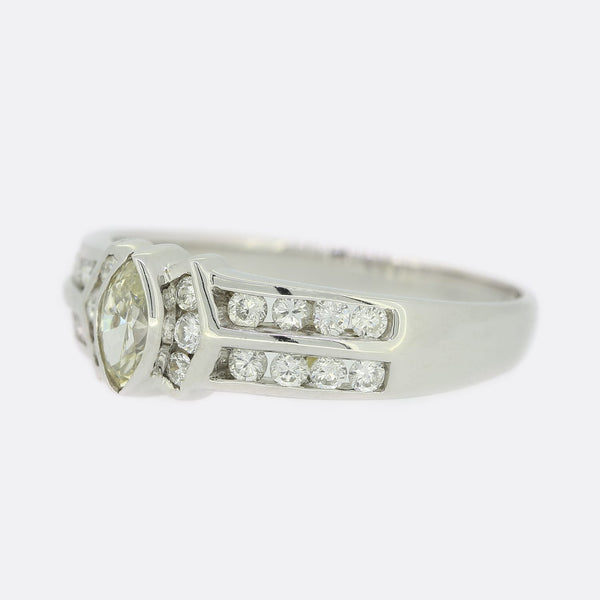 0.40 Carat Diamond Marquise Cluster Ring