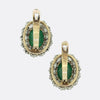 Antique Cabochon Emerald and Diamond Earrings