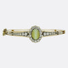 Victorian Cats Eye Chrysoberyl and Old Cut Diamond Bangle
