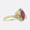 Edwardian Burmese Ruby and Diamond Three-Stone Twist Ring