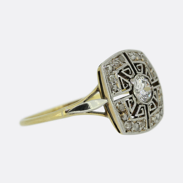 Art Deco Diamond Cluster Ring
