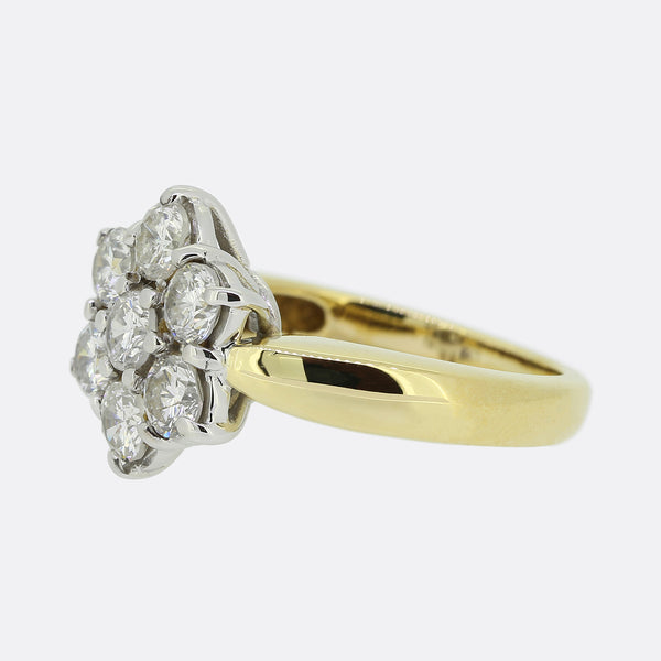 1.25 Carat Diamond Cluster Ring
