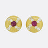 Antique Ruby and Diamond Stud Earrings