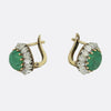 Antique Cabochon Emerald and Diamond Earrings