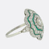 Art Deco Style Enamel and Diamond Dress Ring
