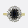 Vintage Sapphire and Diamond Cluster Ring